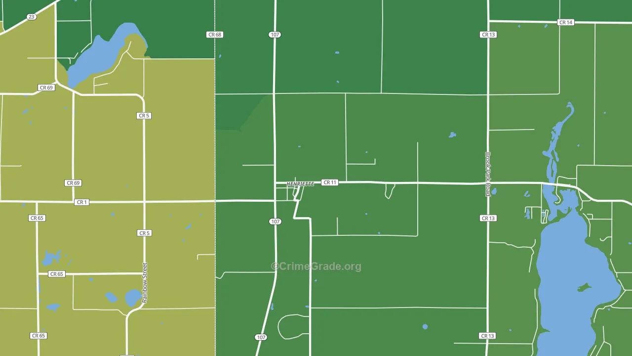 Henriette, MN Map of Drug-Related Crime Rates
