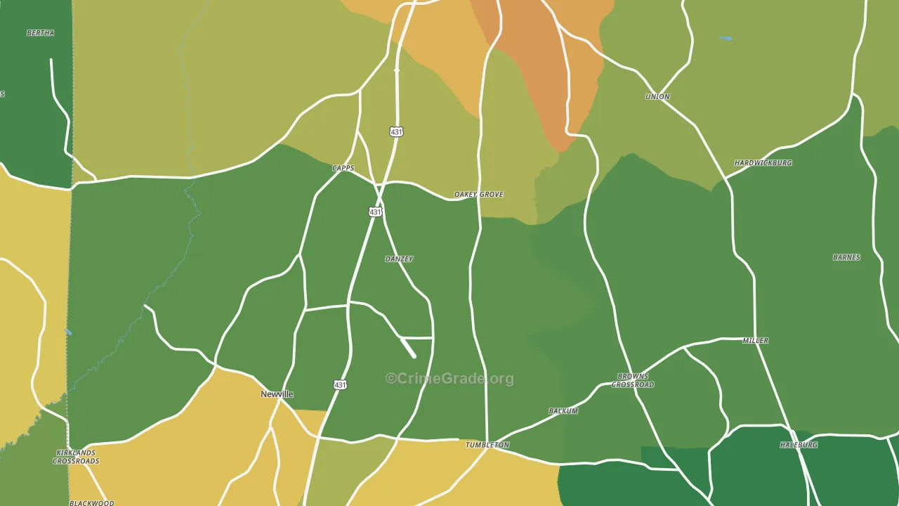 Henry County, AL Map of Drug-Related Crime Rates