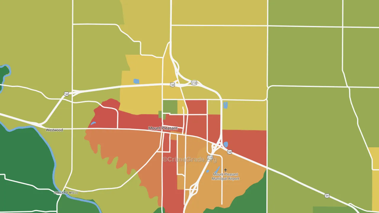 Henry County, IA Map of Drug-Related Crime Rates
