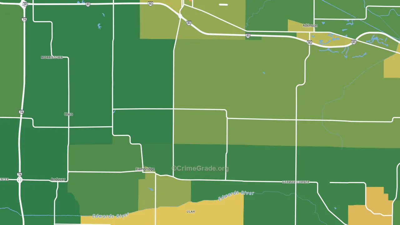 Henry County, IL Map of Drug-Related Crime Rates