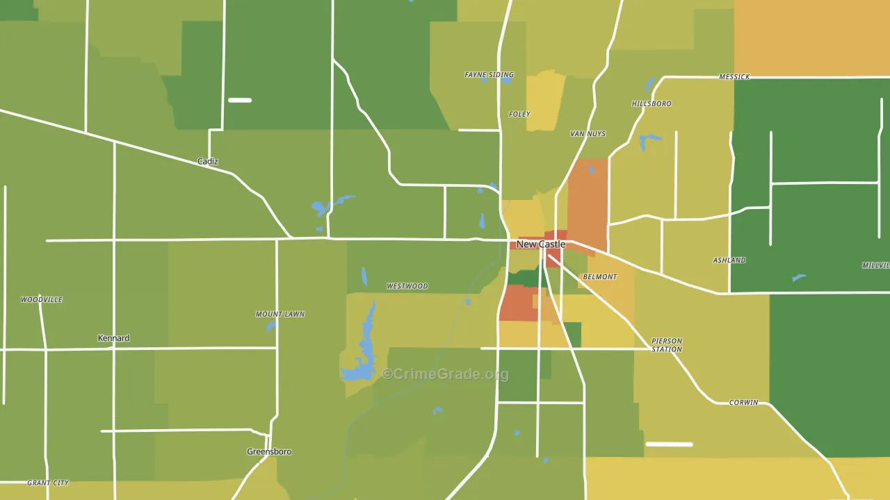 Henry County, IN Map of Drug-Related Crime Rates