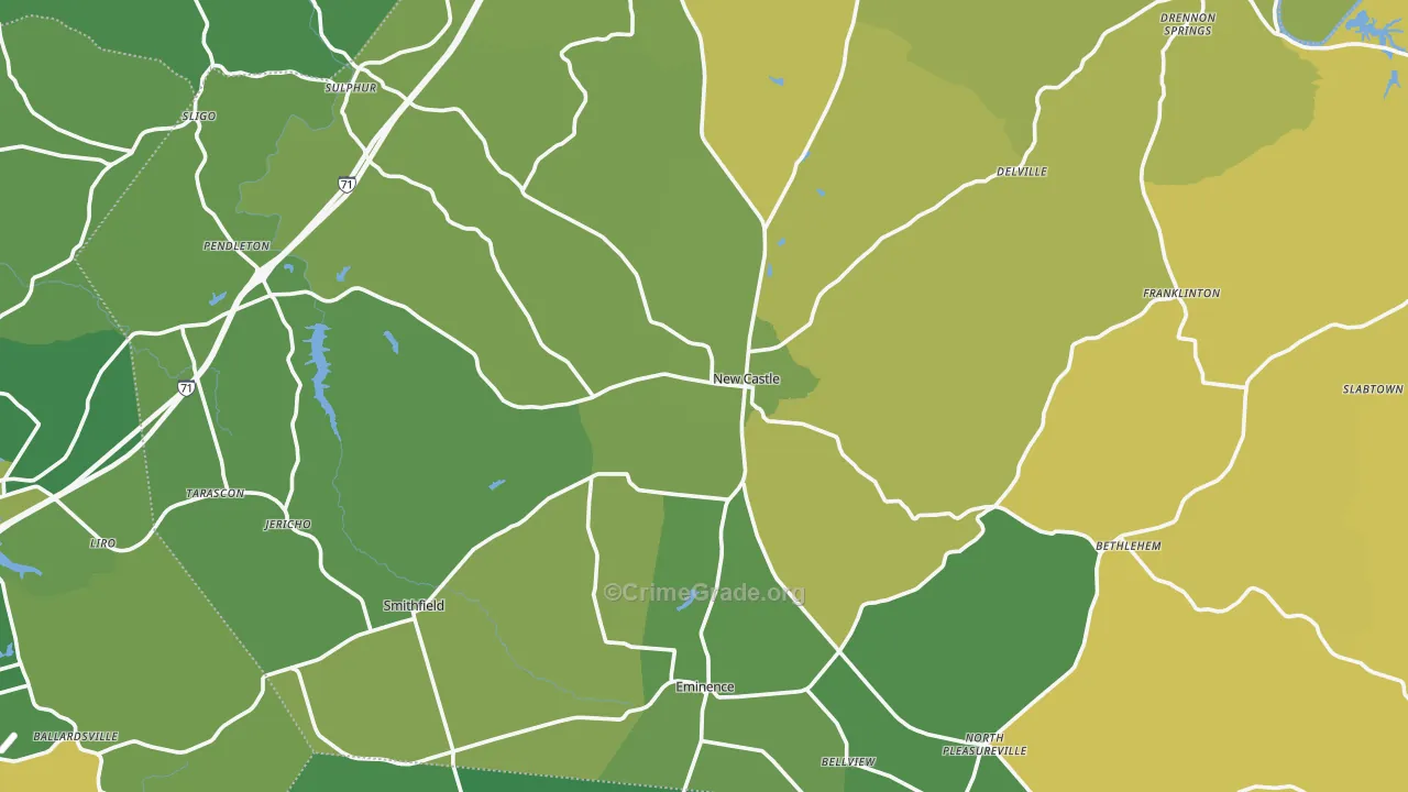 Henry County, KY Map of Drug-Related Crime Rates