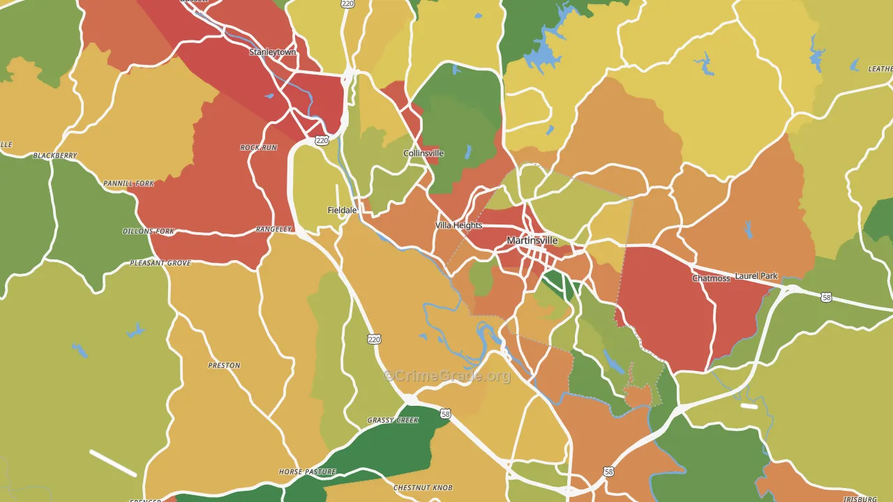 Henry County, VA Map of Drug-Related Crime Rates