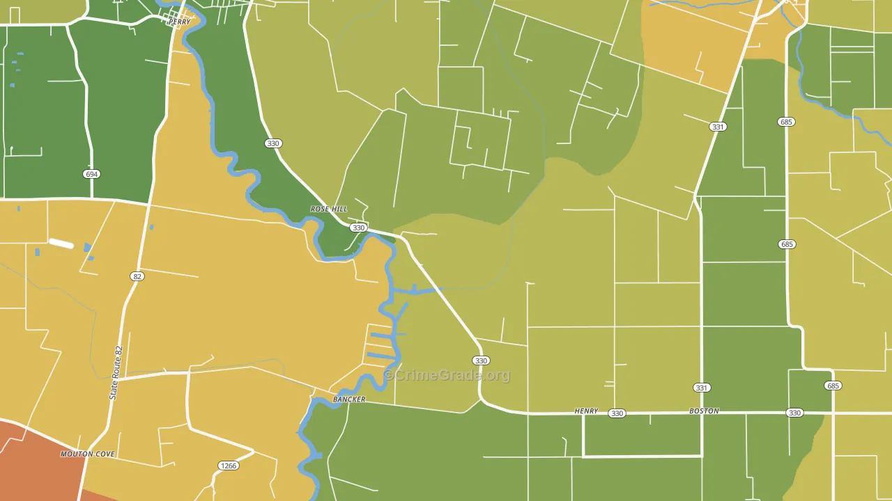 Henry, LA Map of Drug-Related Crime Rates