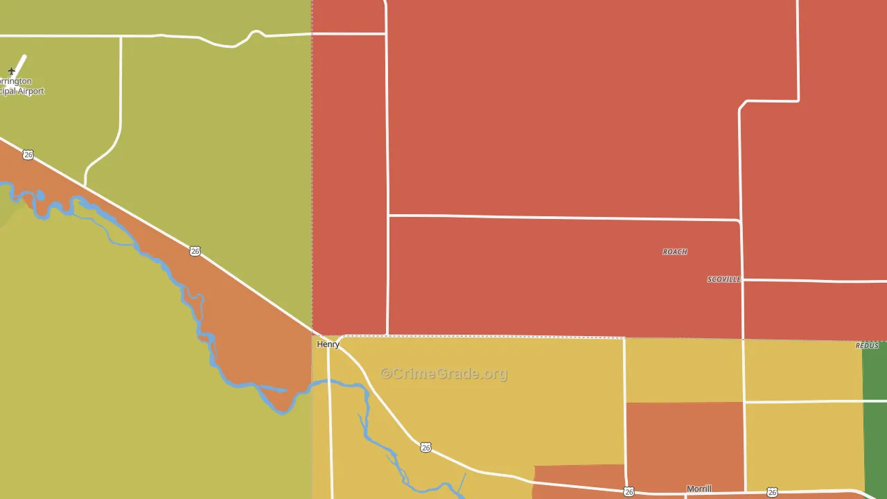 Henry, NE Map of Drug-Related Crime Rates
