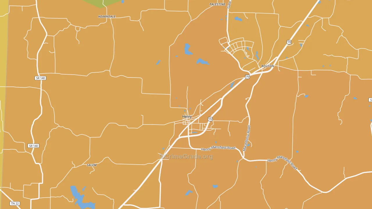 Henry, TN Map of Drug-Related Crime Rates