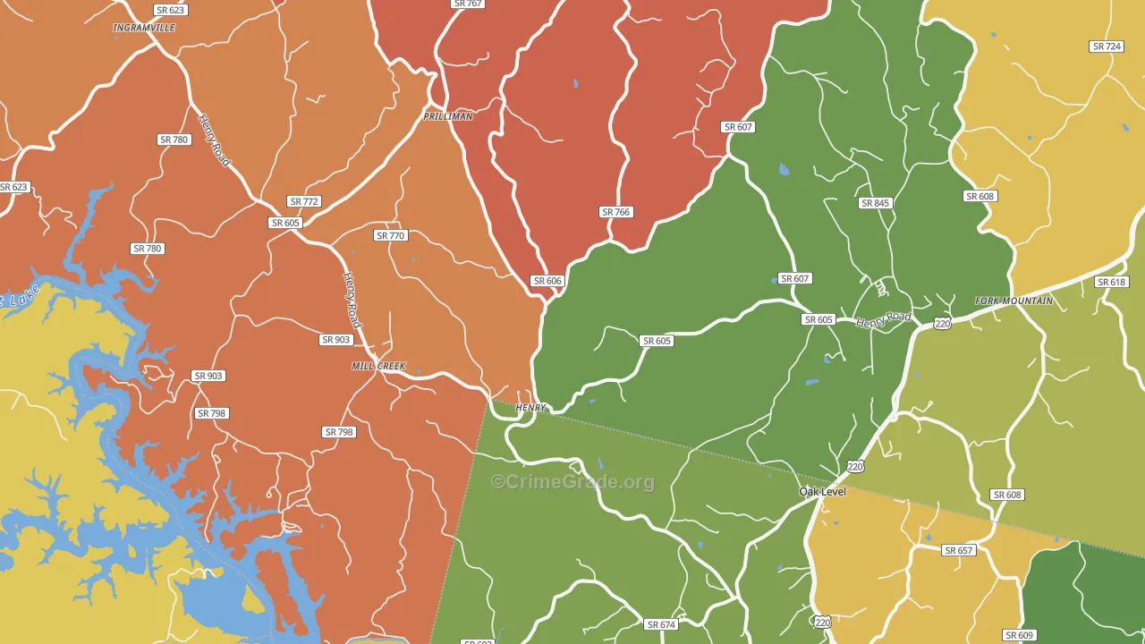 Henry, VA Map of Drug-Related Crime Rates