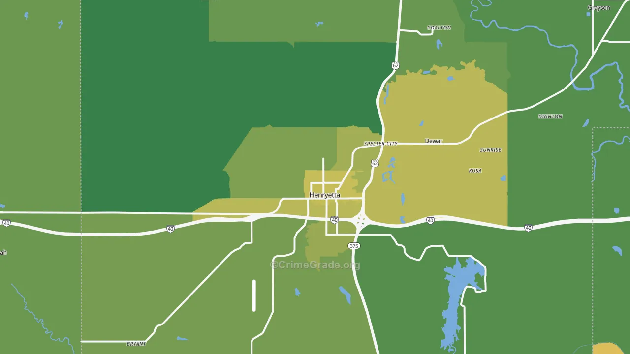 Henryetta, OK Map of Drug-Related Crime Rates