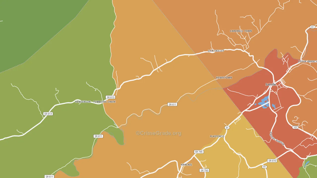 Henrytown, VA Map of Drug-Related Crime Rates