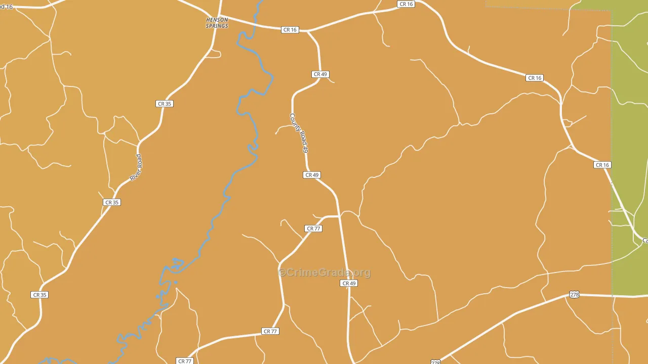 Henson Springs, AL Map of Drug-Related Crime Rates