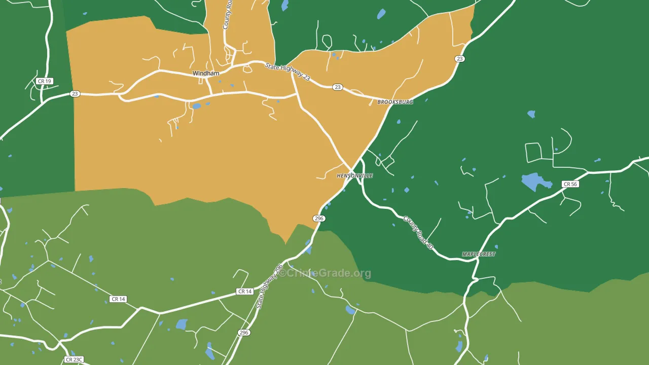 Hensonville, NY Map of Drug-Related Crime Rates