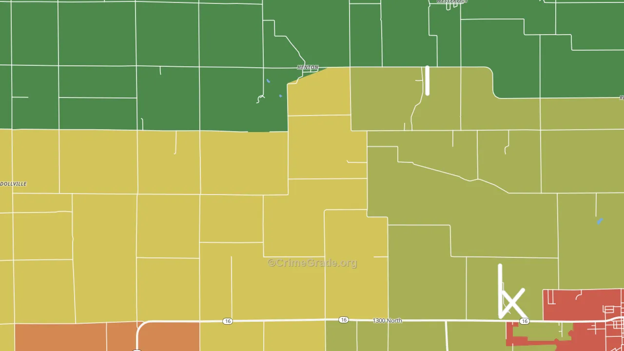 Henton, IL Map of Drug-Related Crime Rates
