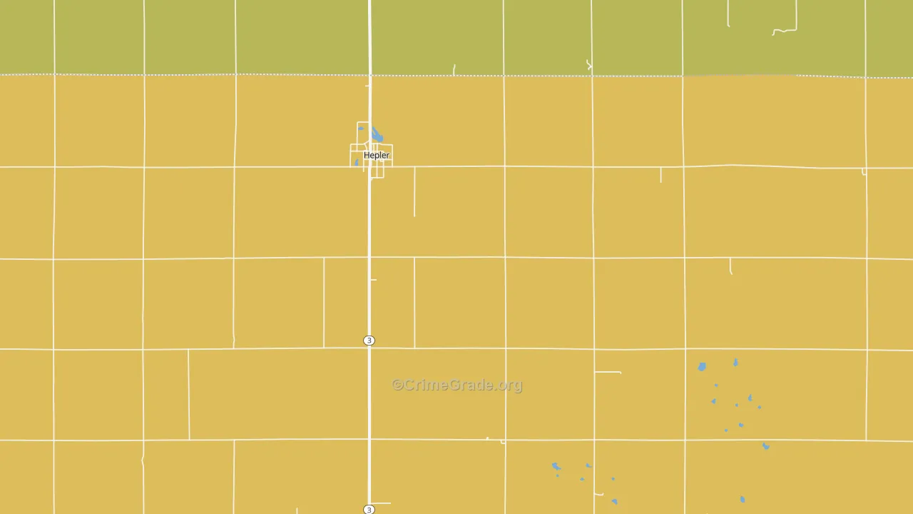 Hepler, KS Map of Drug-Related Crime Rates
