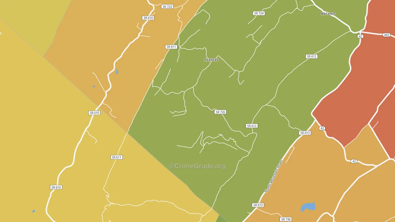 Hepners, VA Map of Drug-Related Crime Rates