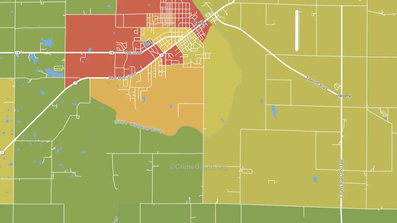 Herald, IL Map of Drug-Related Crime Rates