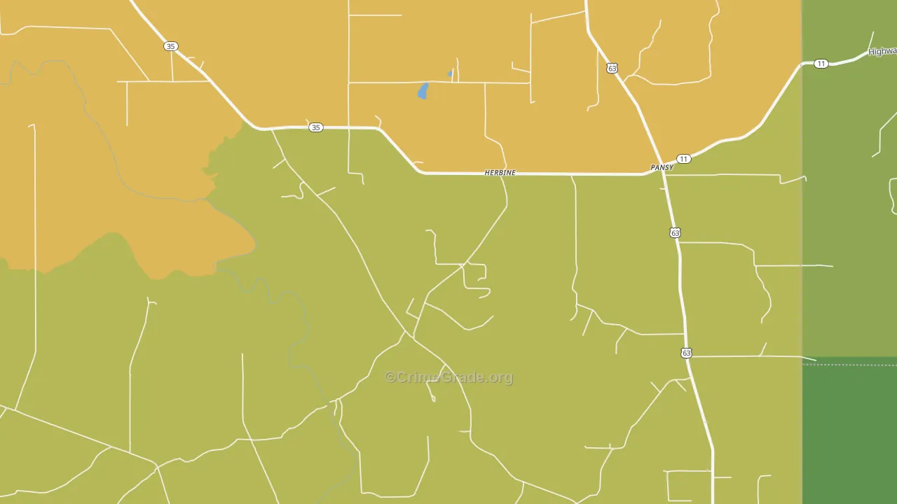 Herbine, AR Map of Drug-Related Crime Rates