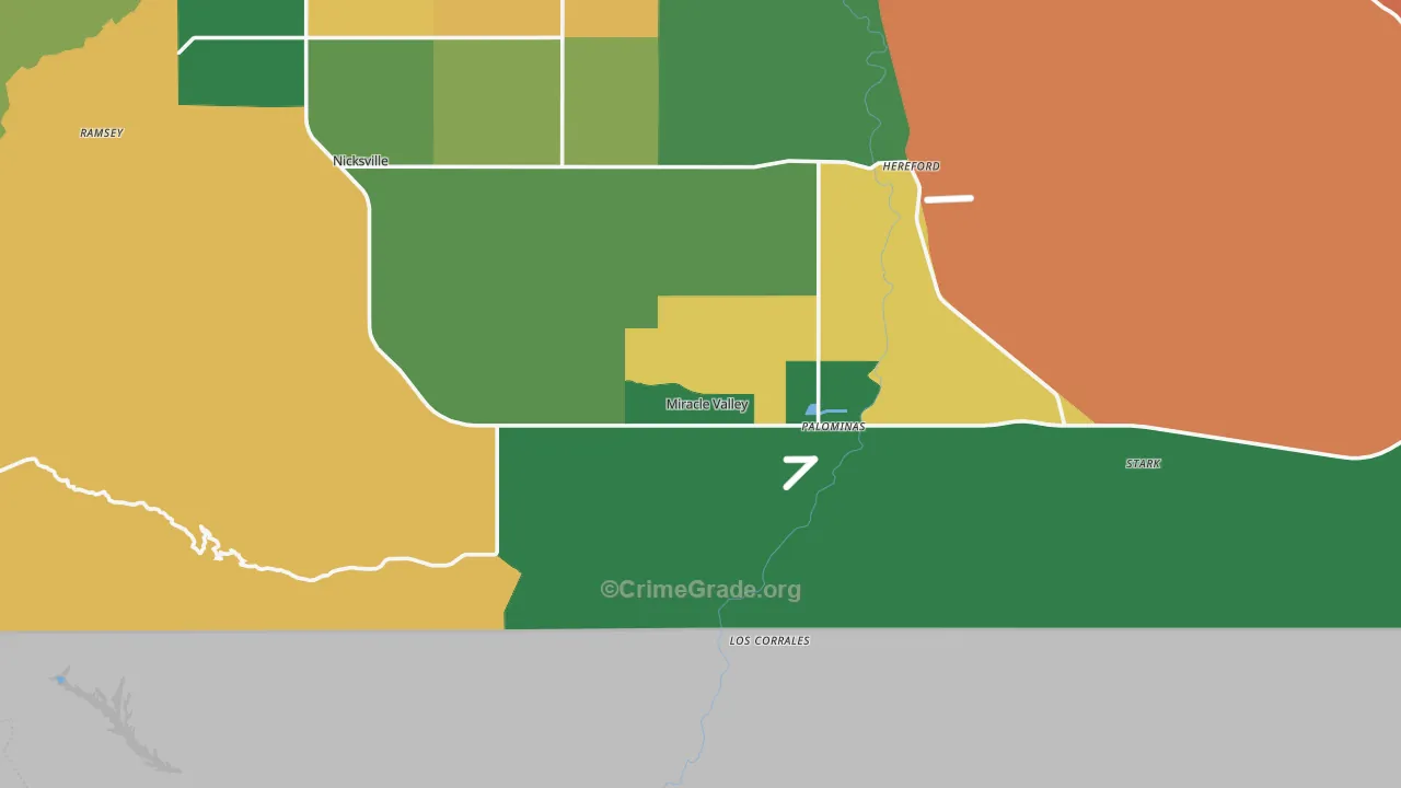Hereford, AZ Map of Drug-Related Crime Rates