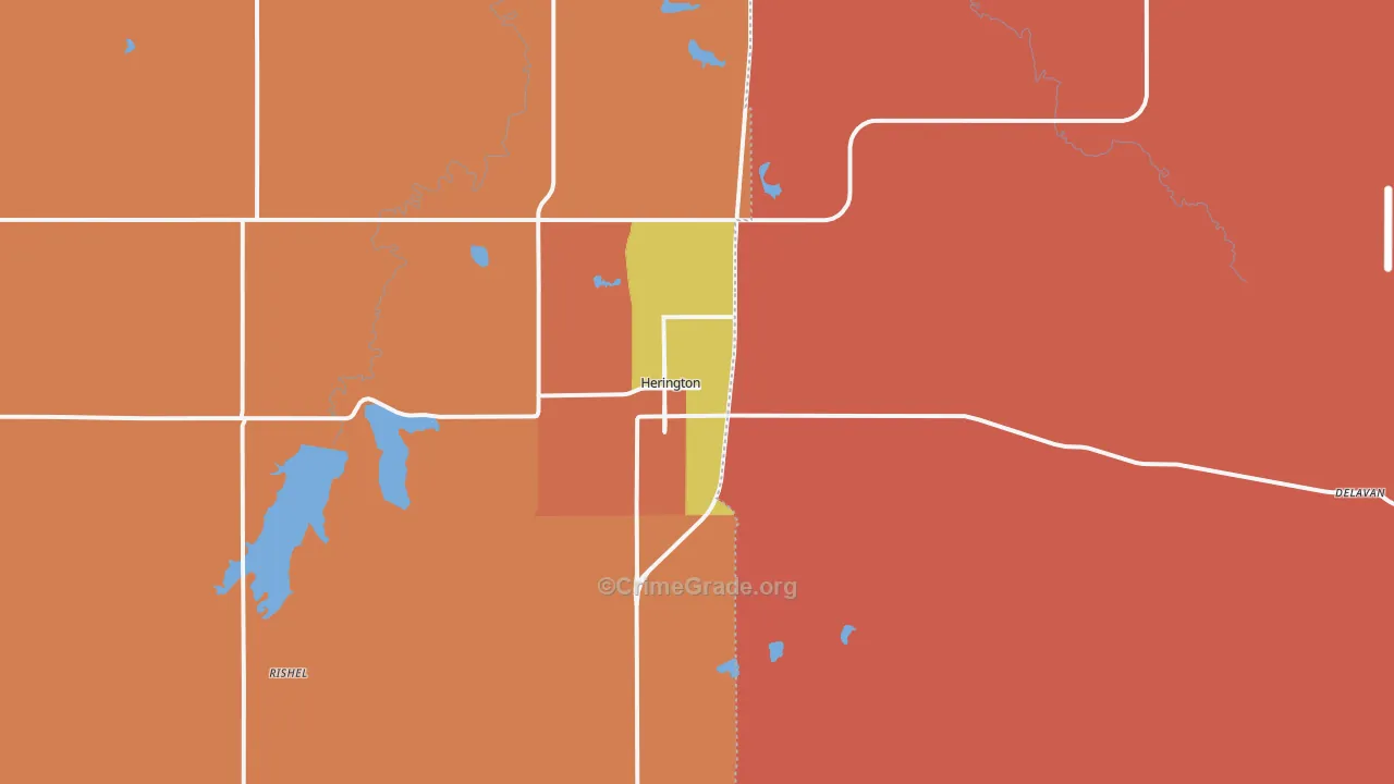 Herington, KS Map of Drug-Related Crime Rates