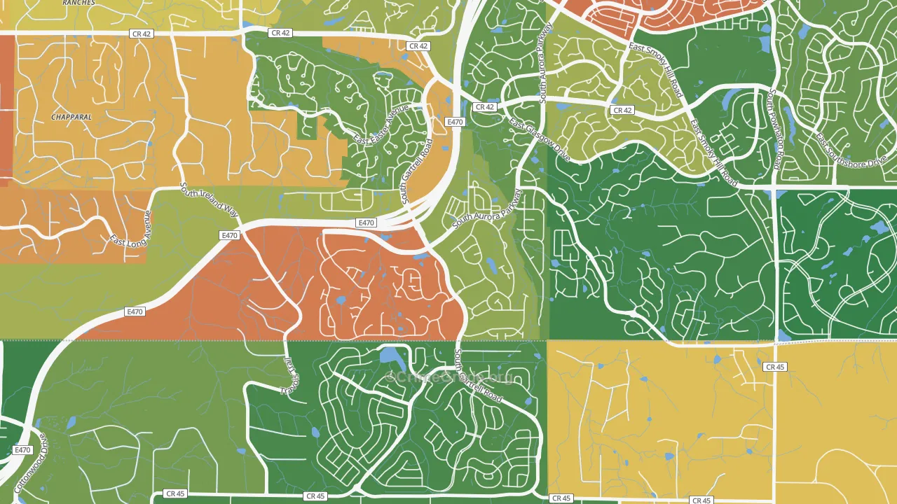 Heritage Eagle Bend, Aurora, CO Map of Drug-Related Crime Rates