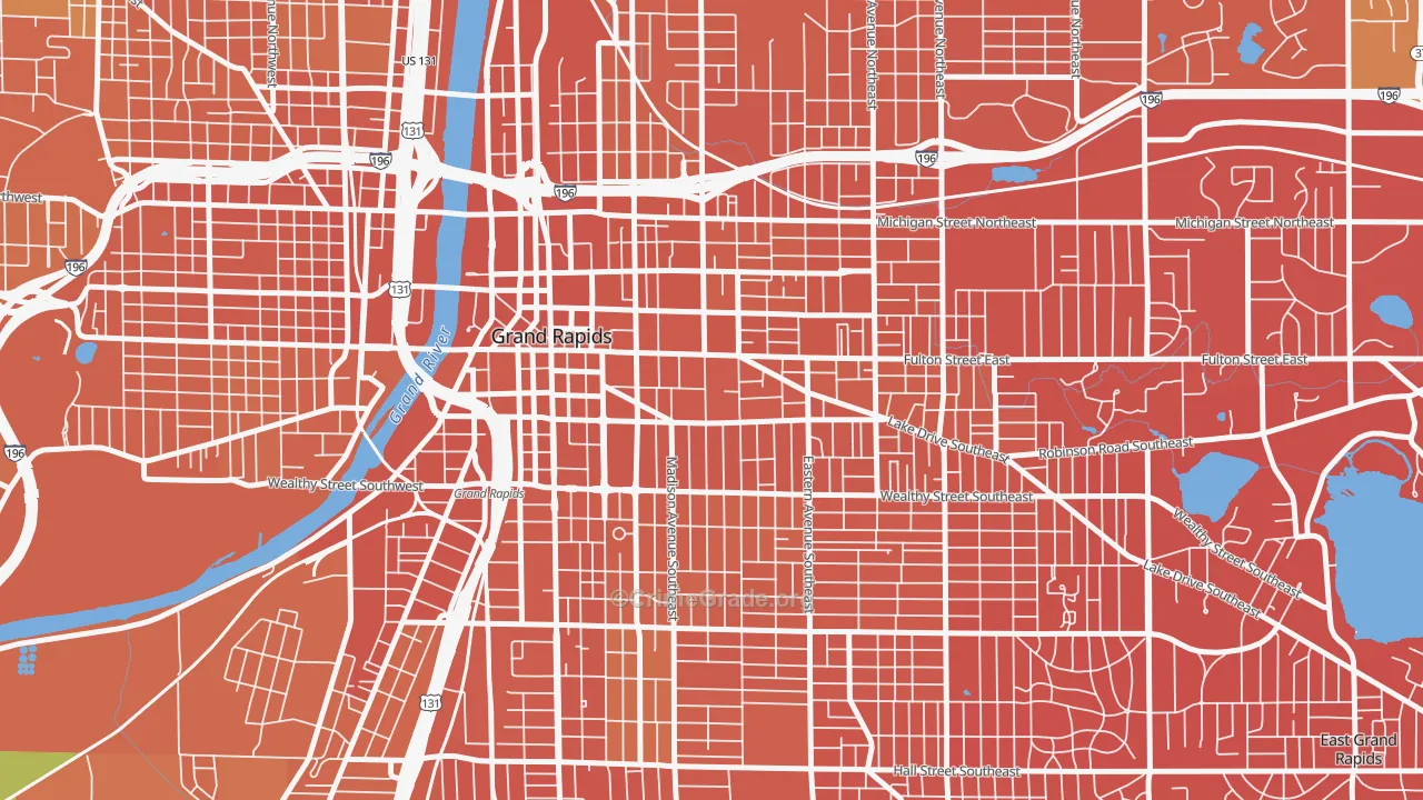 Heritage Hill, Grand Rapids, MI Map of Drug-Related Crime Rates