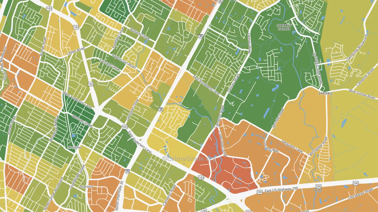 Heritage Hills, Austin, TX Map of Drug-Related Crime Rates