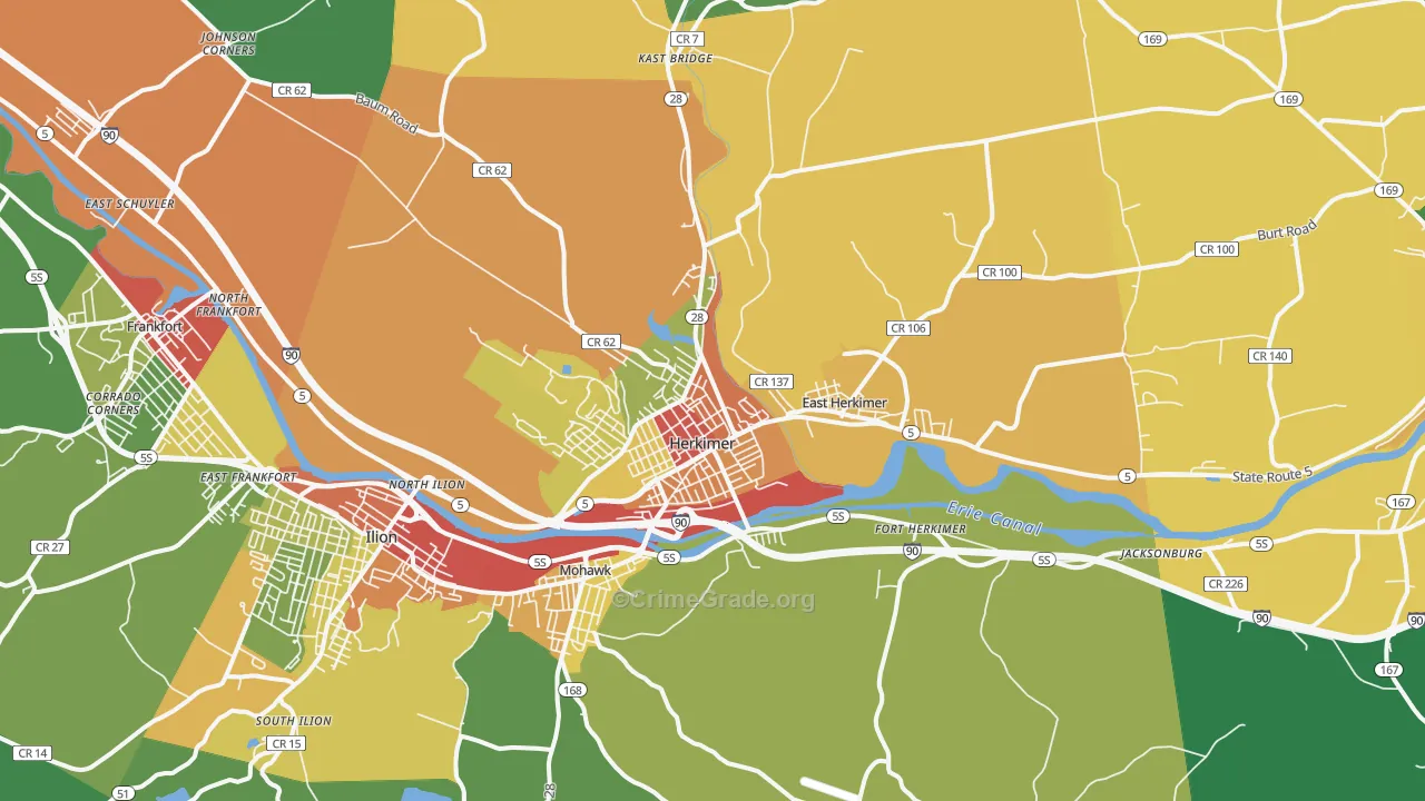 Herkimer, NY Map of Drug-Related Crime Rates