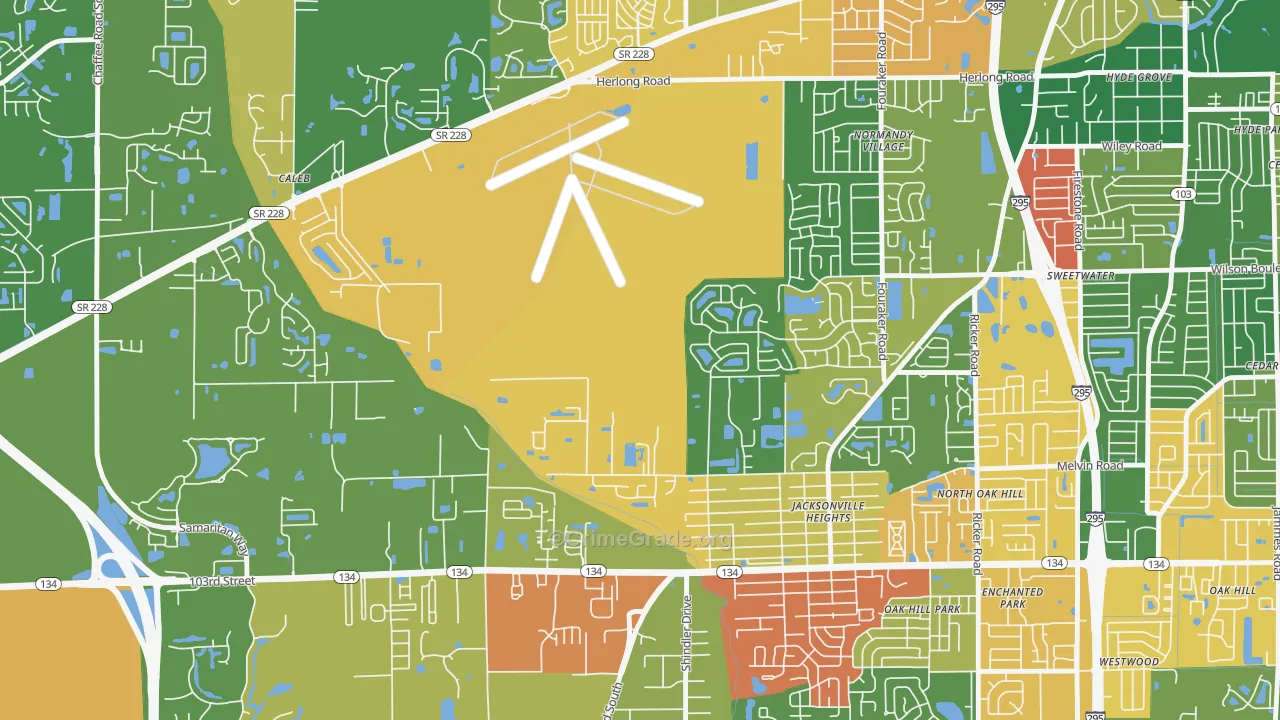 Herlong, Jacksonville, FL Map of Drug-Related Crime Rates