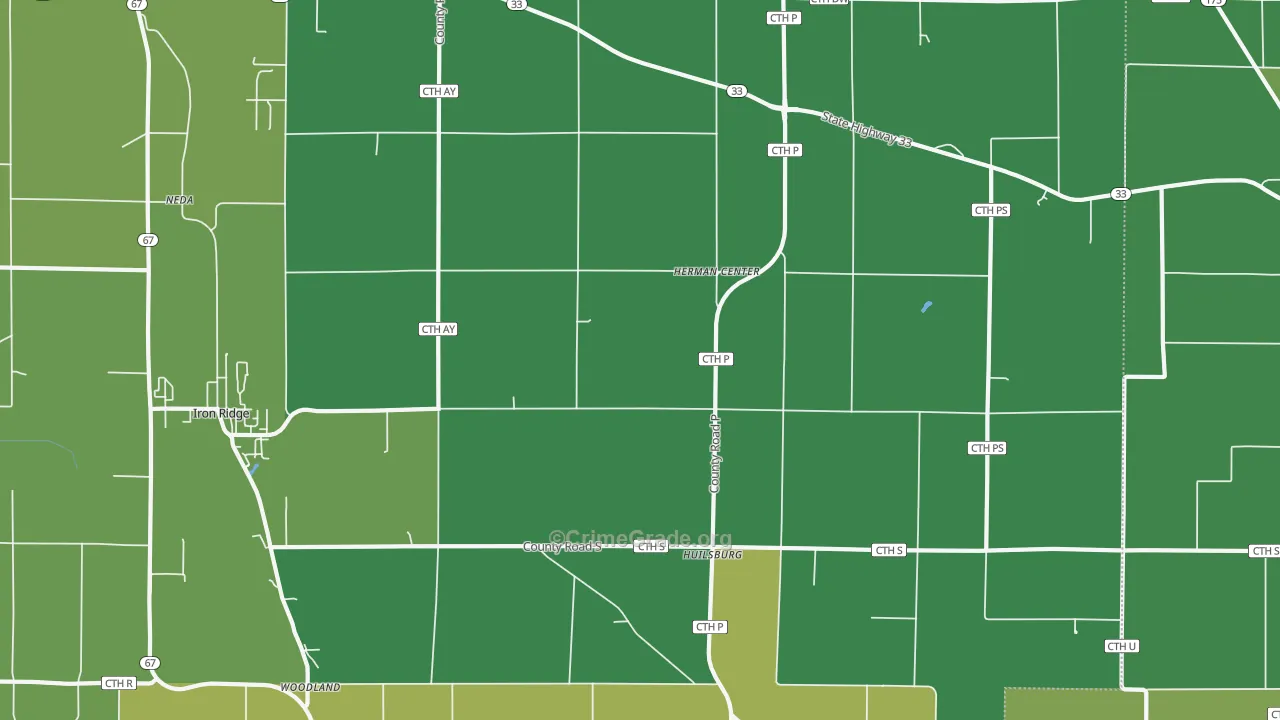 Herman Center, WI Map of Drug-Related Crime Rates