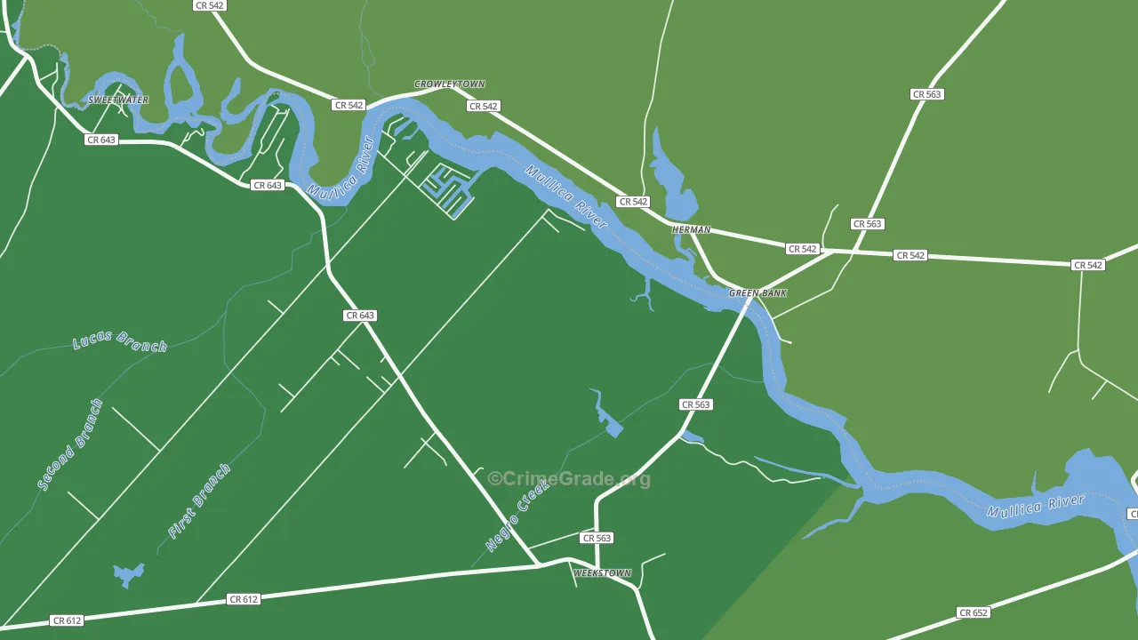 Herman, NJ Map of Drug-Related Crime Rates