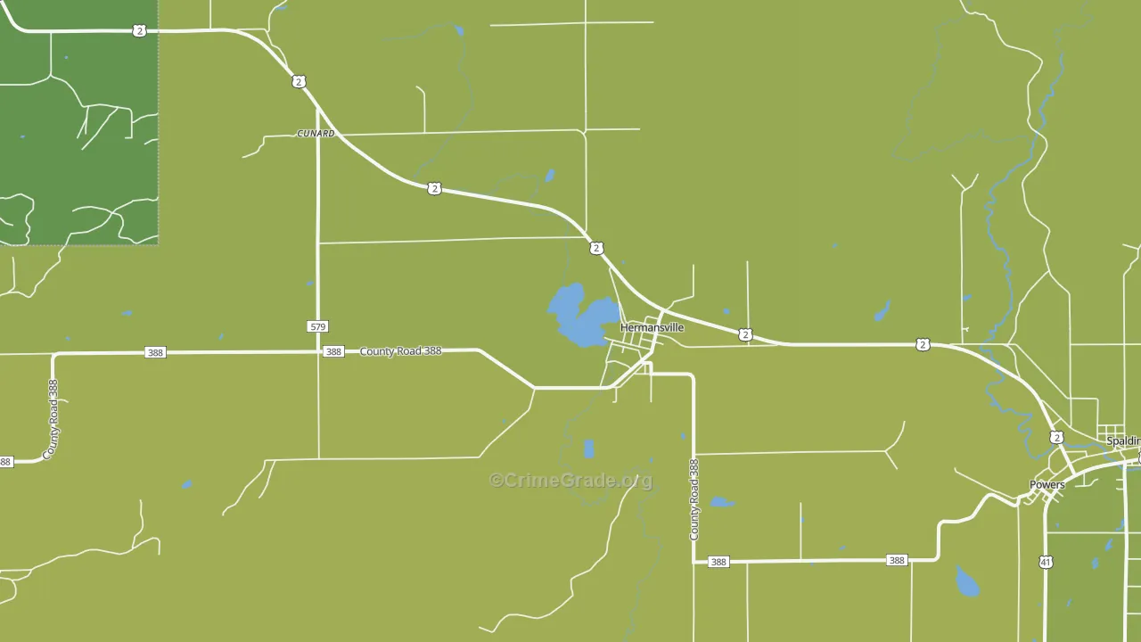 Hermansville, MI Map of Drug-Related Crime Rates