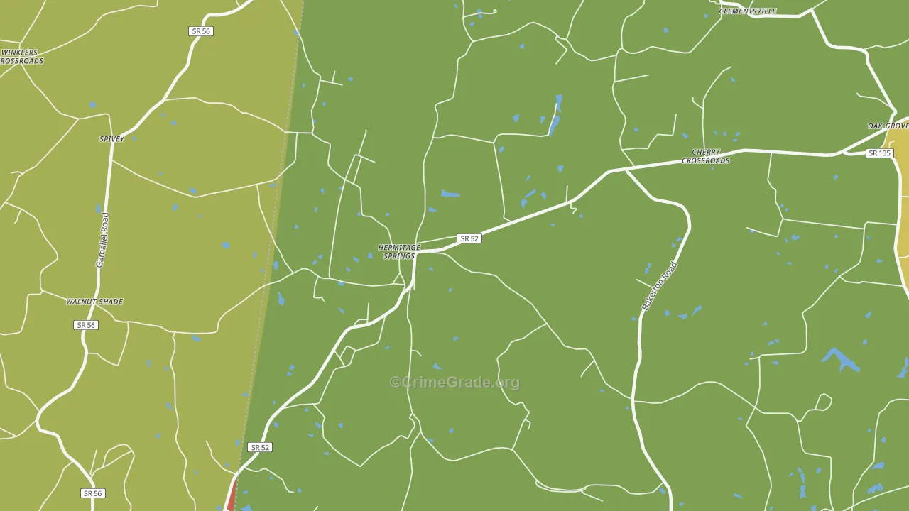 Hermitage Springs, TN Map of Drug-Related Crime Rates