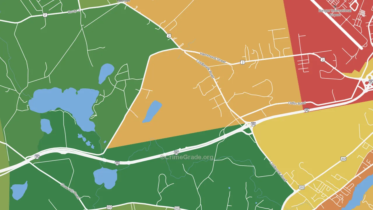 Hermon Center, ME Map of Drug-Related Crime Rates