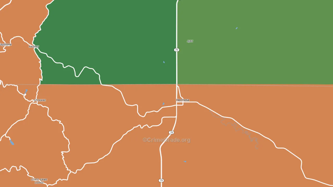 Hermosa, SD Map of Drug-Related Crime Rates