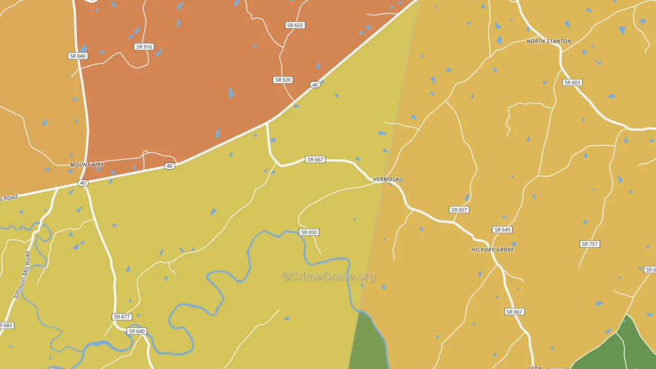 Hermosa, VA Map of Drug-Related Crime Rates