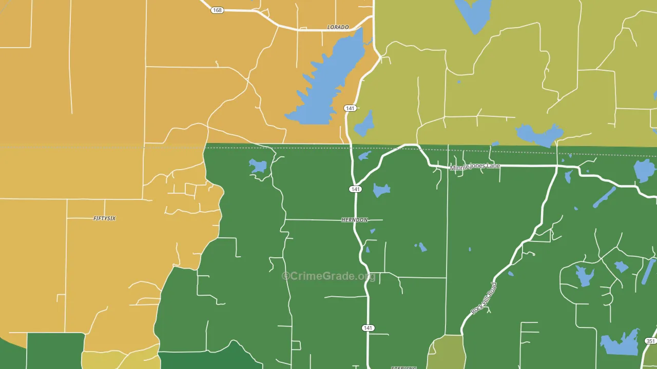 Herndon, AR Map of Drug-Related Crime Rates