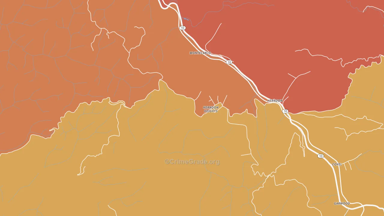Herndon Heights, WV Map of Drug-Related Crime Rates