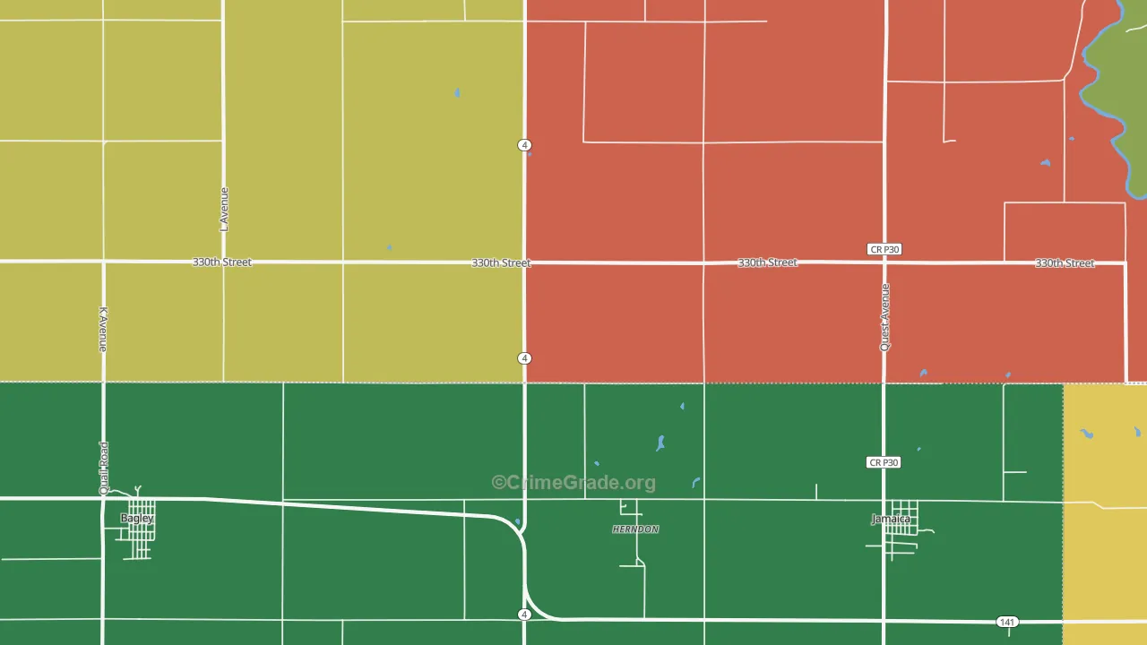 Herndon, IA Map of Drug-Related Crime Rates