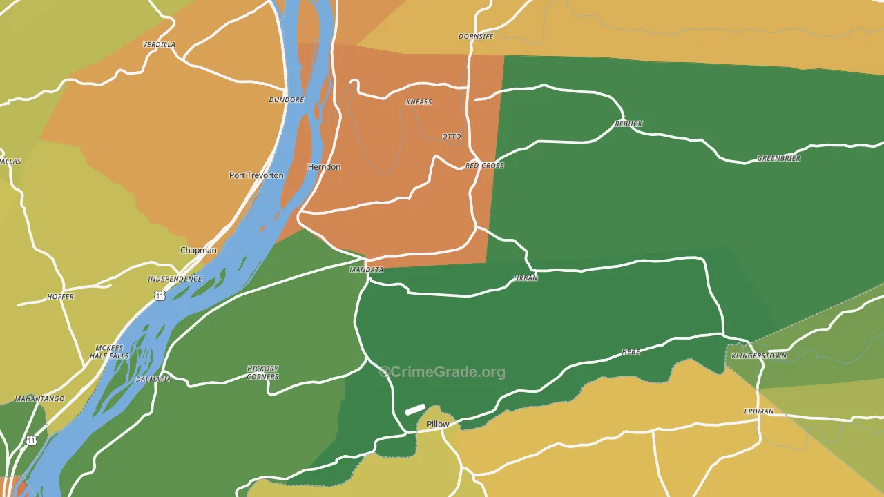 Herndon, PA Map of Drug-Related Crime Rates