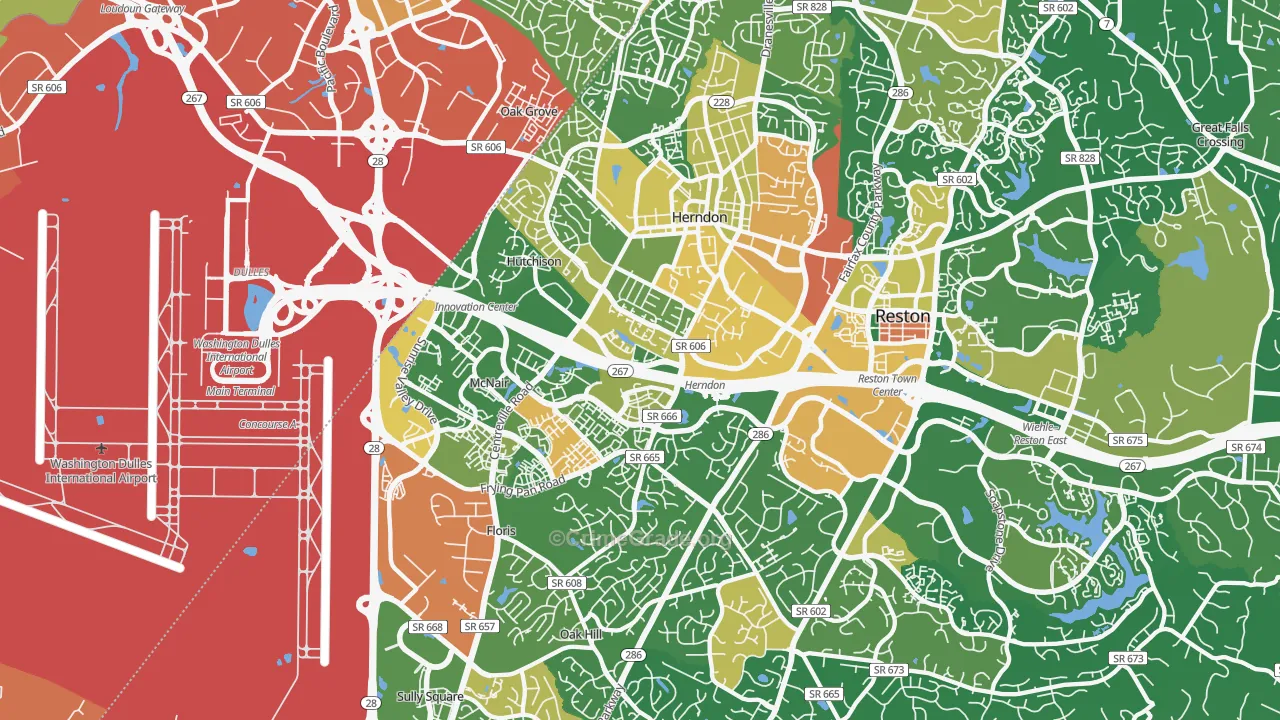 Herndon, VA Map of Drug-Related Crime Rates
