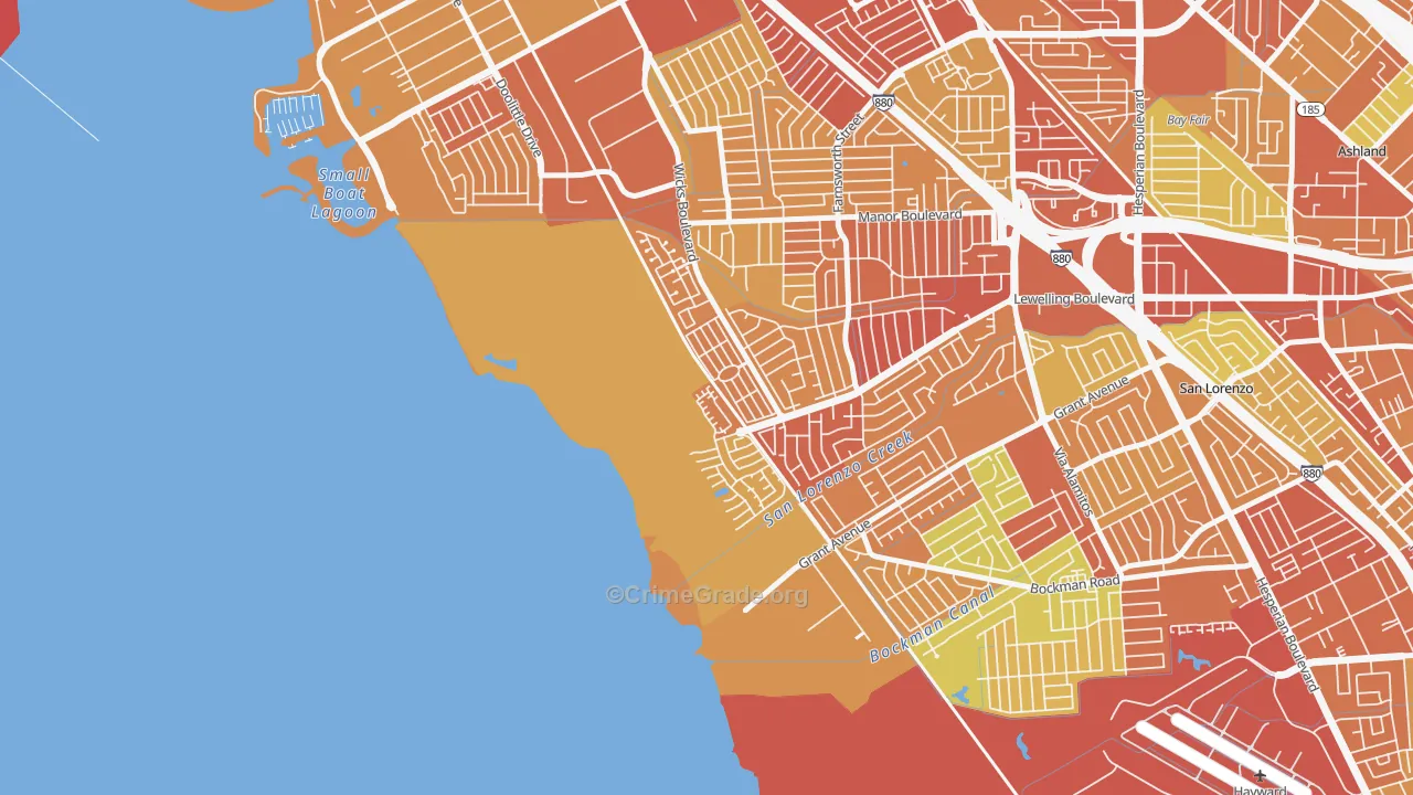 Heron Bay, San Leandro, CA Map of Drug-Related Crime Rates
