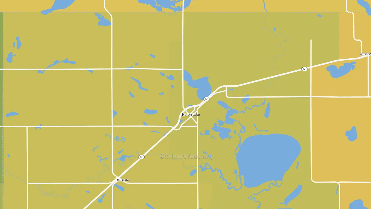 Heron Lake, MN Map of Drug-Related Crime Rates