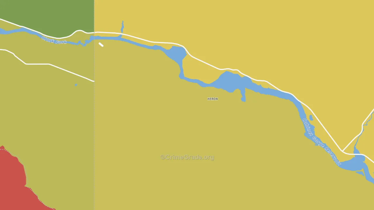 Heron, MT Map of Drug-Related Crime Rates