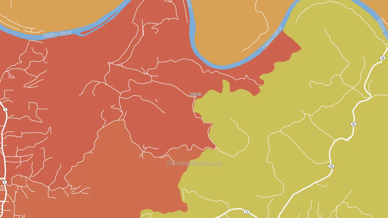 Herpel, AR Map of Drug-Related Crime Rates