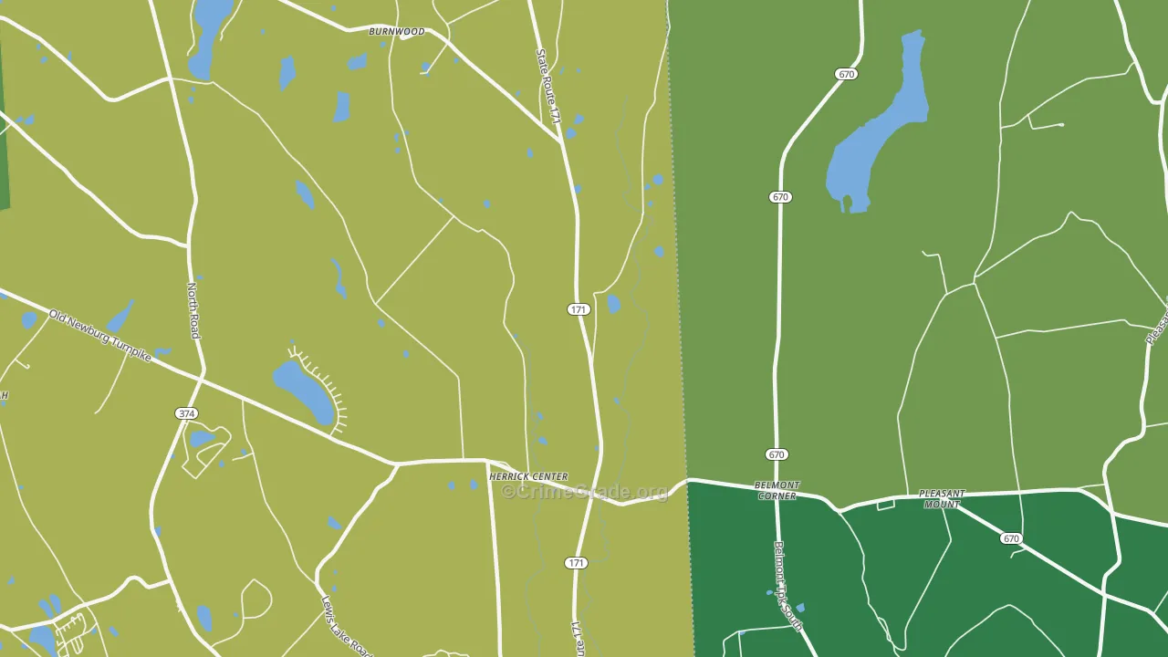 Herrick Center, PA Map of Drug-Related Crime Rates