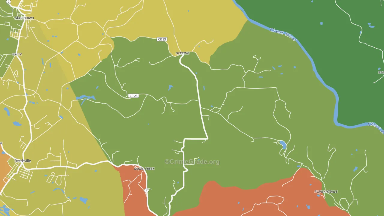 Herring, WV Map of Drug-Related Crime Rates