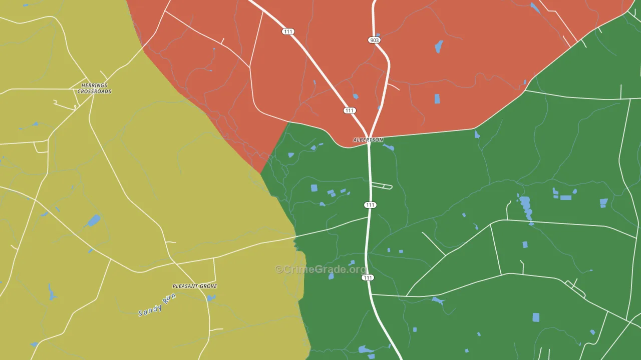 Herrings Crossroads, NC Map of Drug-Related Crime Rates