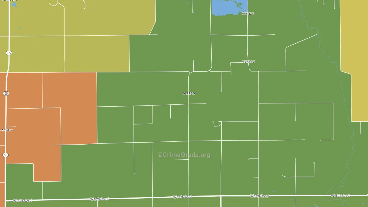 Herron, MI Map of Drug-Related Crime Rates