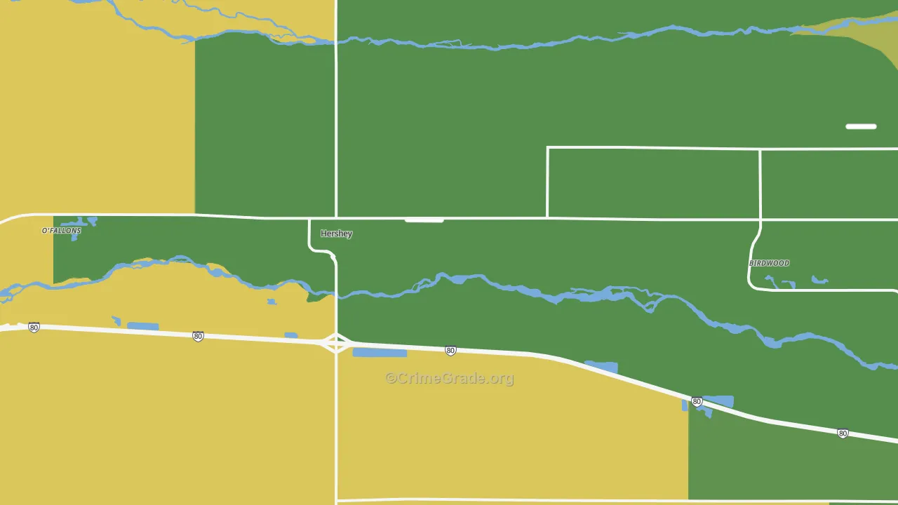 Hershey, NE Map of Drug-Related Crime Rates