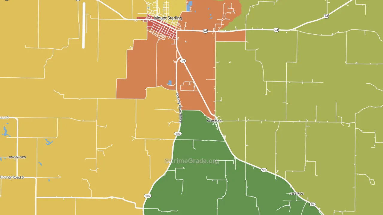 Hersman, IL Map of Drug-Related Crime Rates