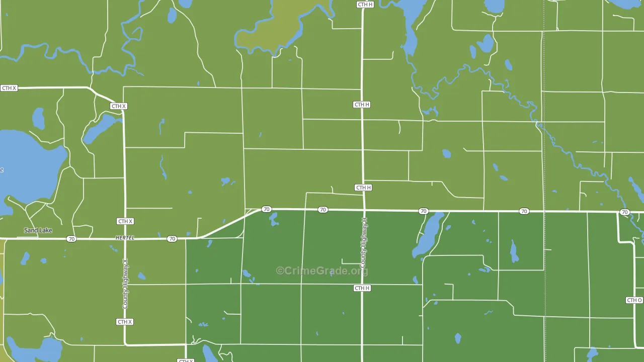 Hertel, WI Map of Drug-Related Crime Rates